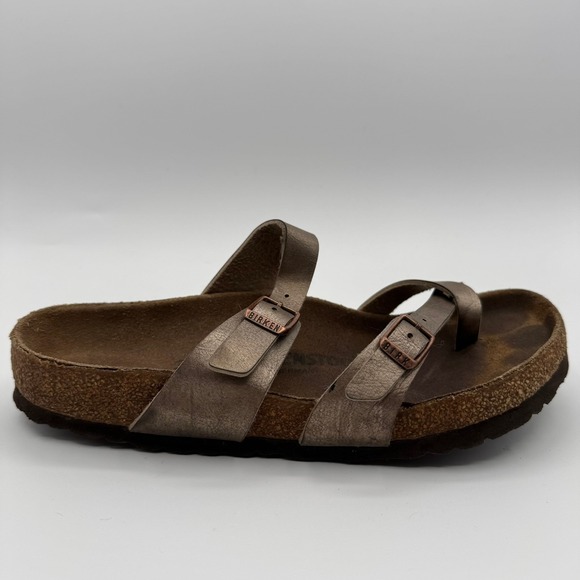 Birkenstock Mayari Sandals Women's Size 8 Bronze Leather Thong EU 39 Regular - Picture 1 of 12